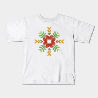 Phulkari - Floral Symmetrical Motif from Folk Embroidery Art GC-127-02 Kids T-Shirt